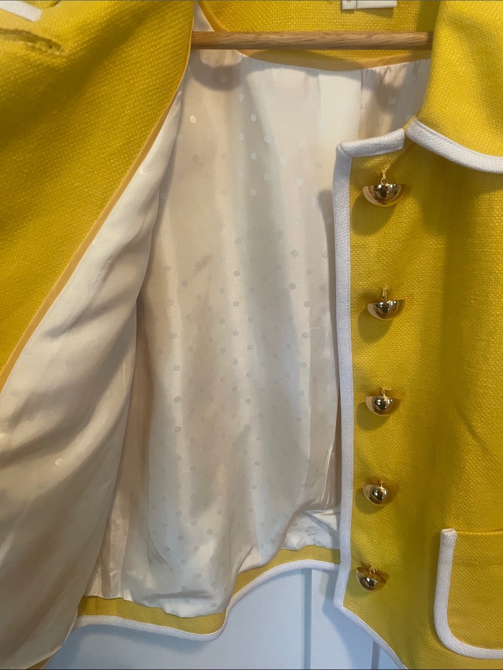 kate spade Yellow Blazer with White Trim - Picture 3 of 5